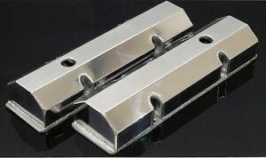 SBC FABRICATED TALL ALUMINUM VALVE COVERS w/ ACCESSORY HOLES # 6145-POL