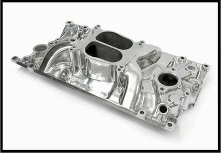 SBC CHEVY HOLESHOT VORTEC INTAKE MANIFOLD POLISHED PC-2006 OR 147.1005 CLEARANCE