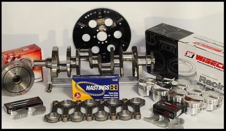 BBC CHEVY 496 ASSEMBLY SCAT & WISECO +20cc DOME 4.280 PISTONS 030 OVER 2PC RMS